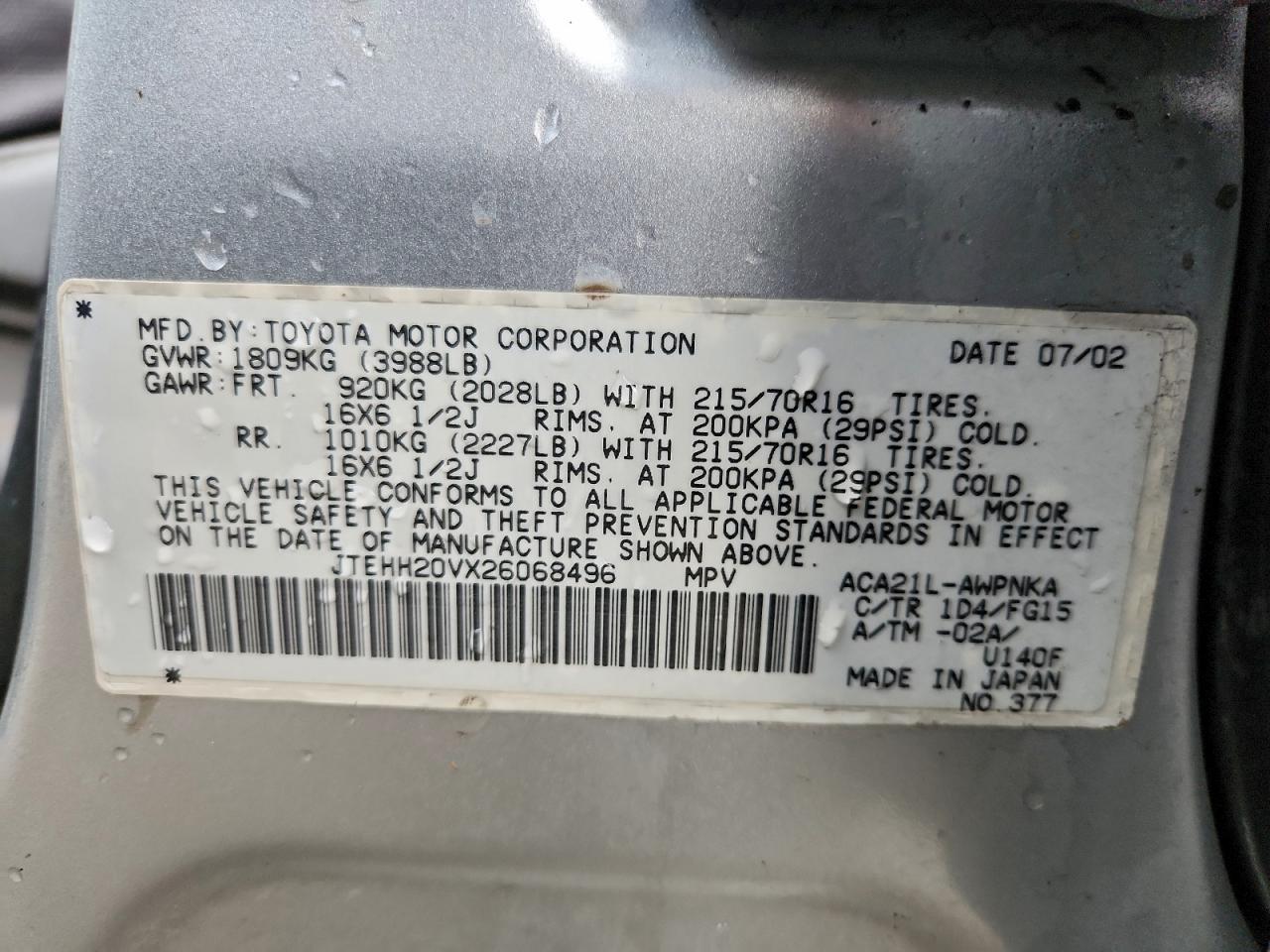 2002 TOYOTA RAV4 photo 53