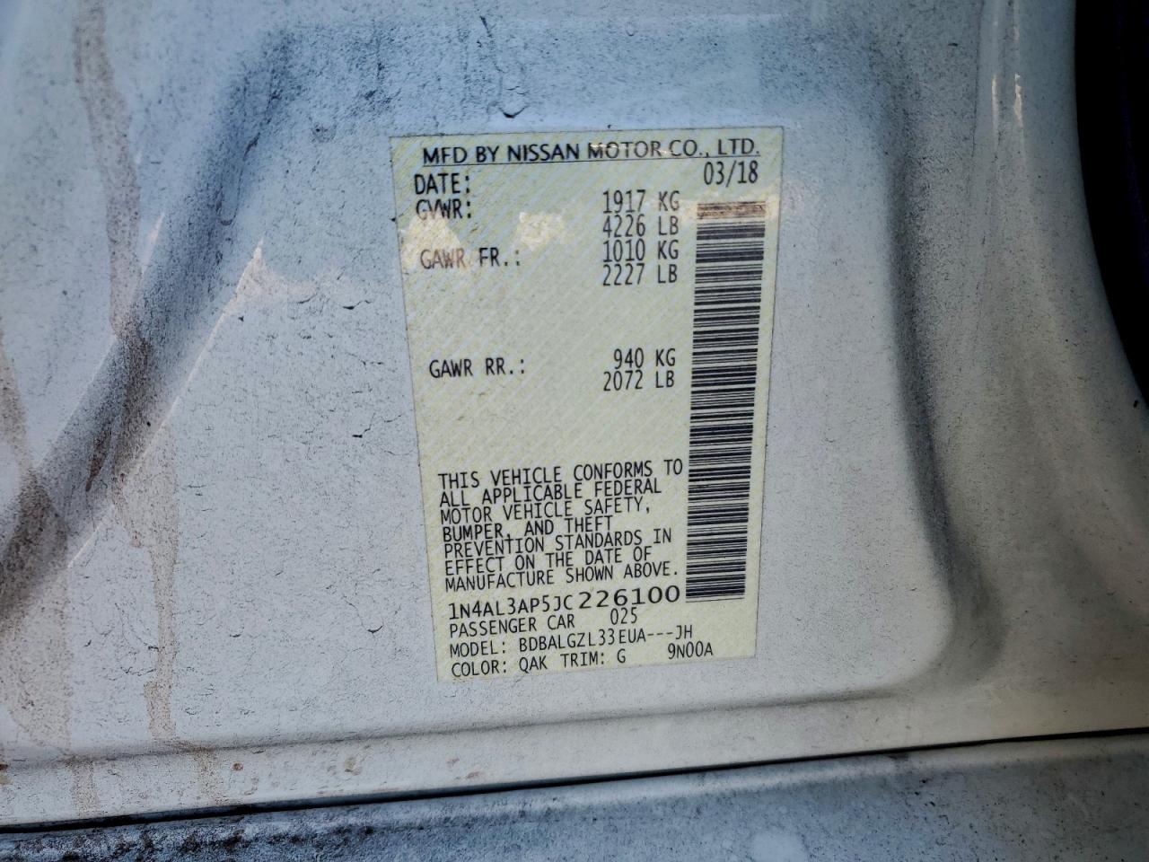 2018 NISSAN ALTIMA 2.5 photo 25