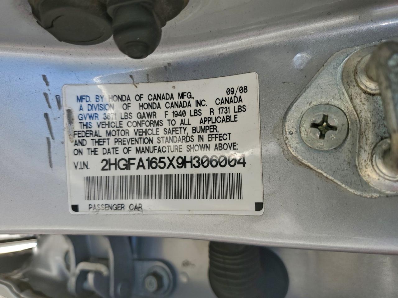 2009 HONDA CIVIC LX photo 23