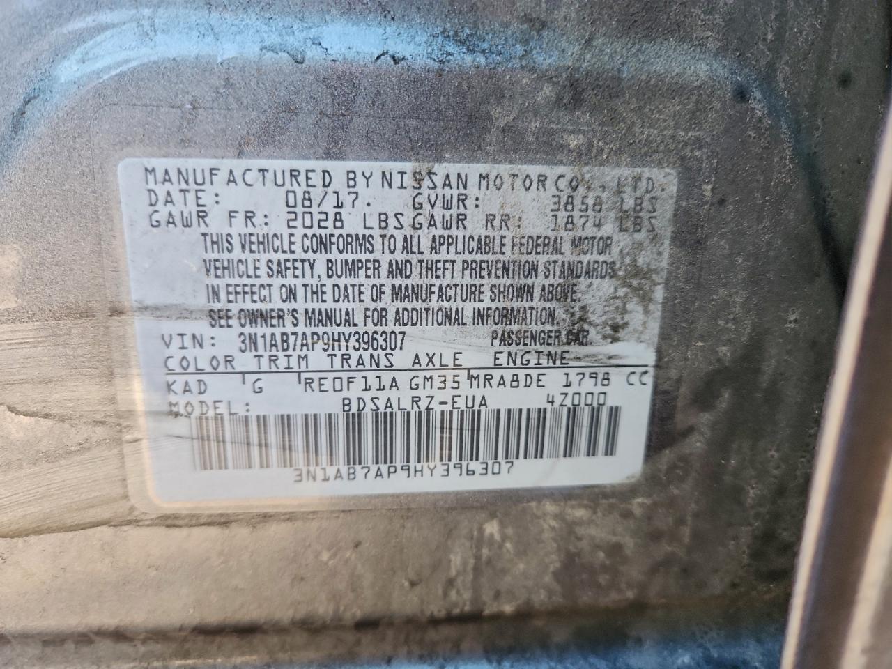 2017 NISSAN SENTRA SR photo 22
