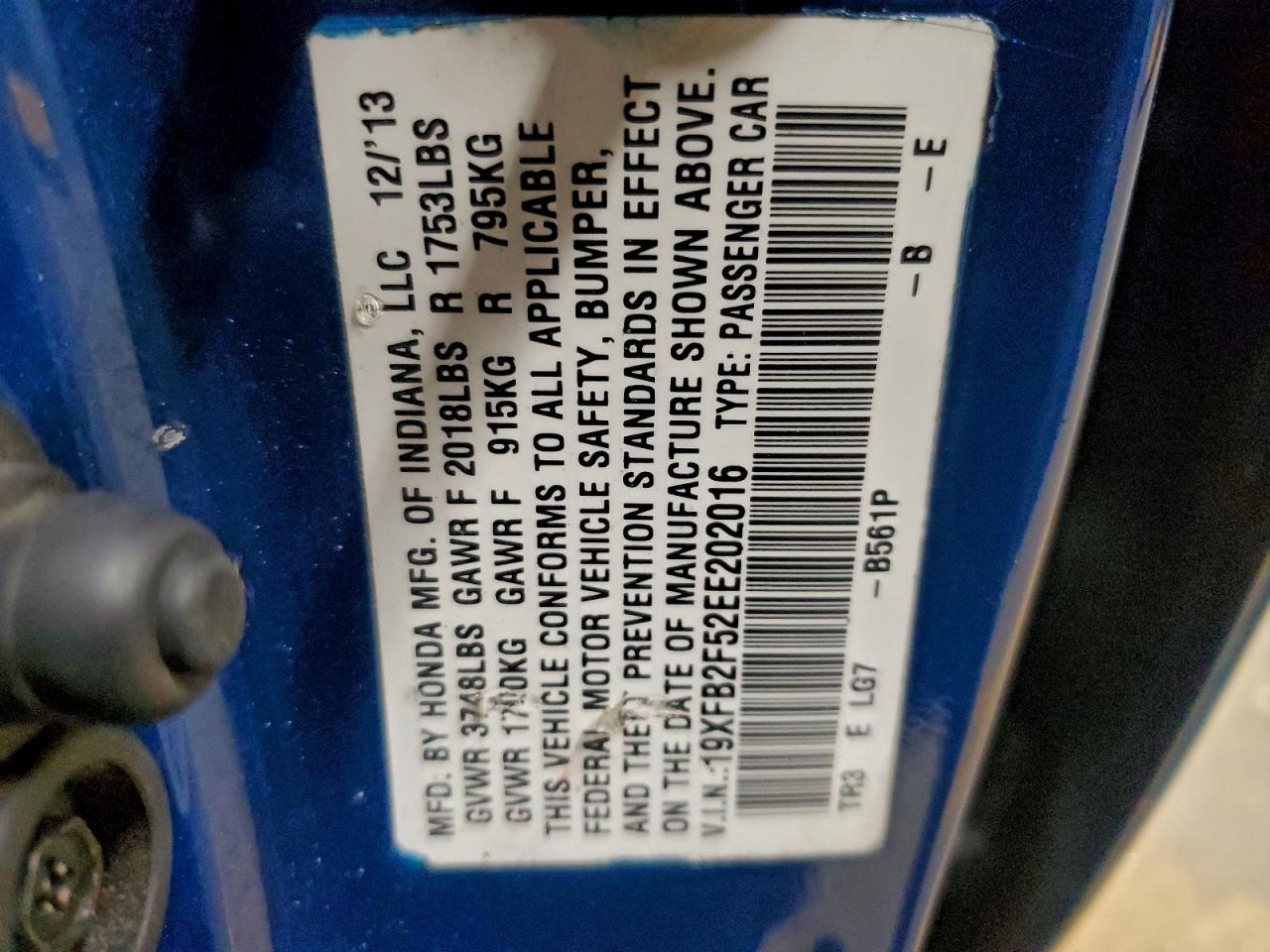2014 HONDA CIVIC LX photo 23