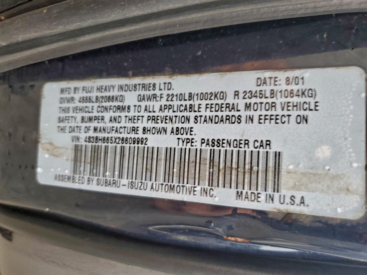 2002 SUBARU LEGACY OUTBACK photo 34