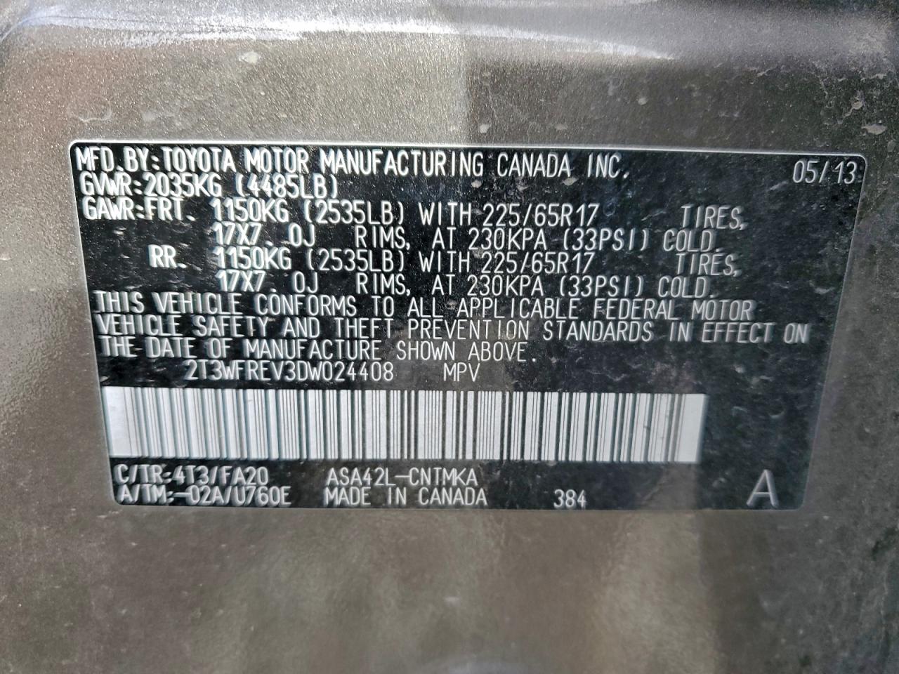 2013 TOYOTA RAV4 XLE photo 13