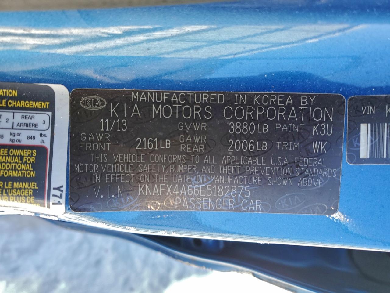 2014 KIA FORTE LX photo 12