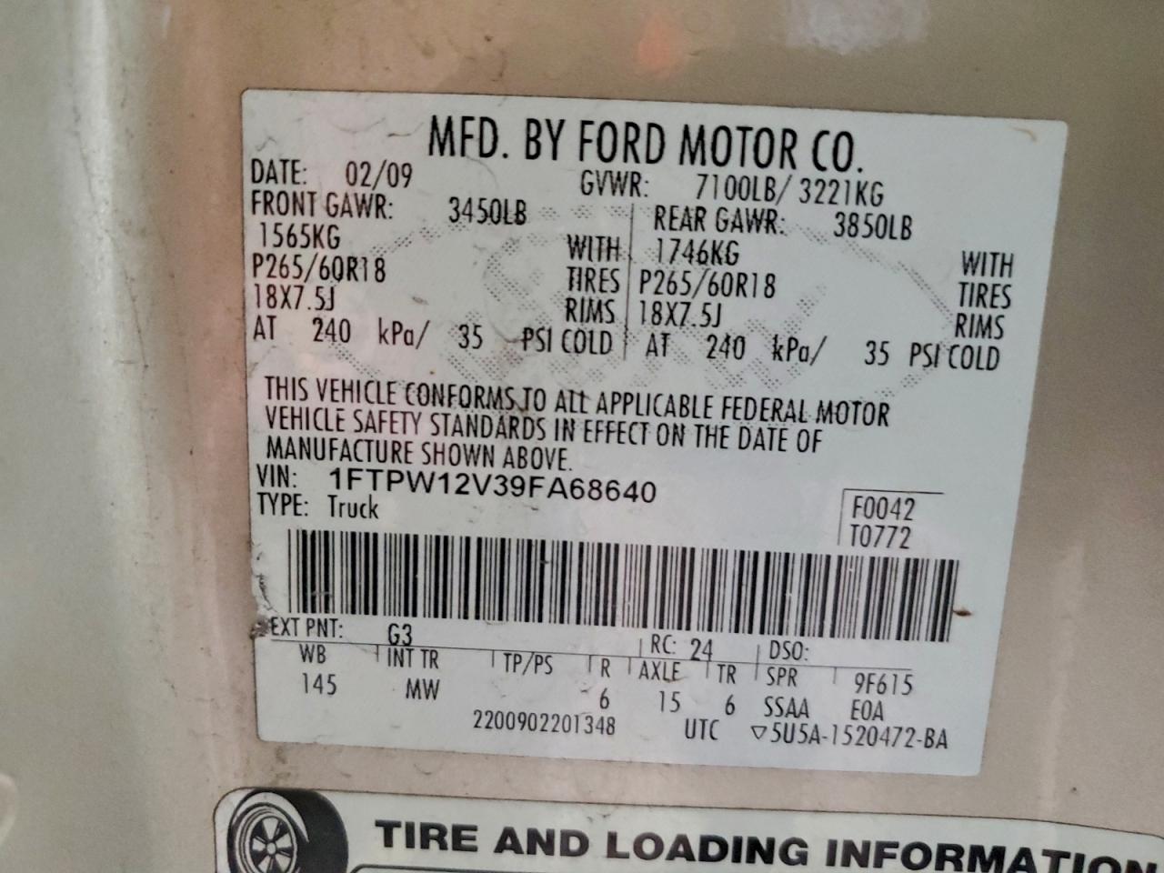 2009 FORD F150 SUPERCREW photo 12