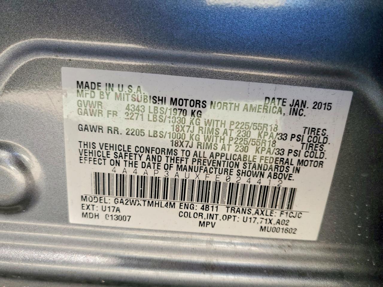 2015 MITSUBISHI OUTLANDER SPORT ES photo 37