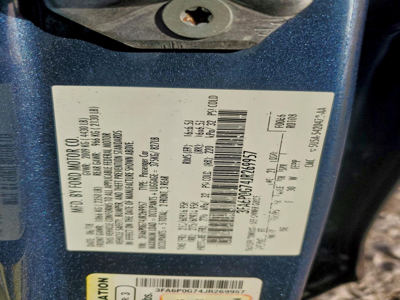 2018 FORD FUSION S photo 13