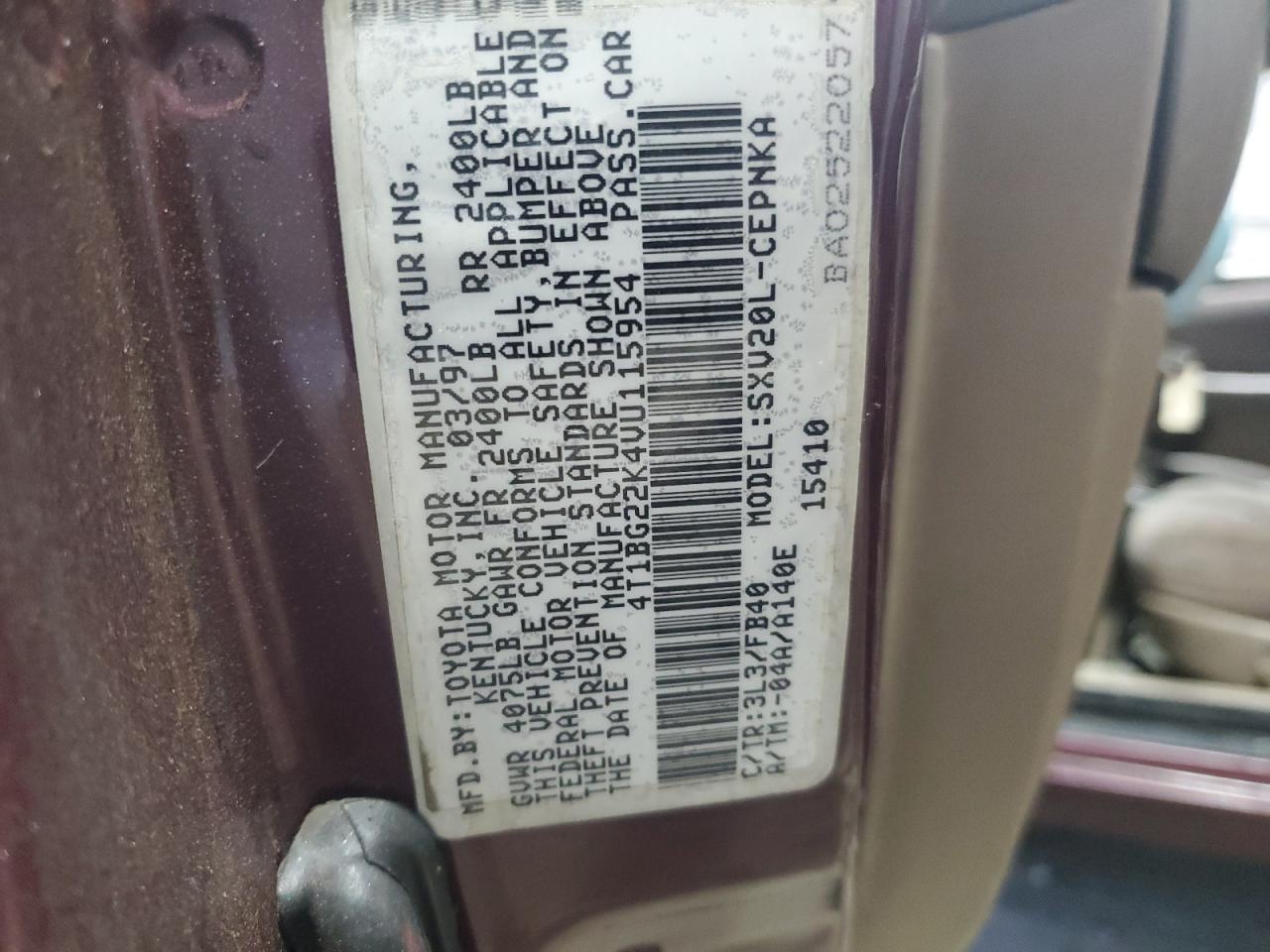 1997 TOYOTA CAMRY CE photo 25