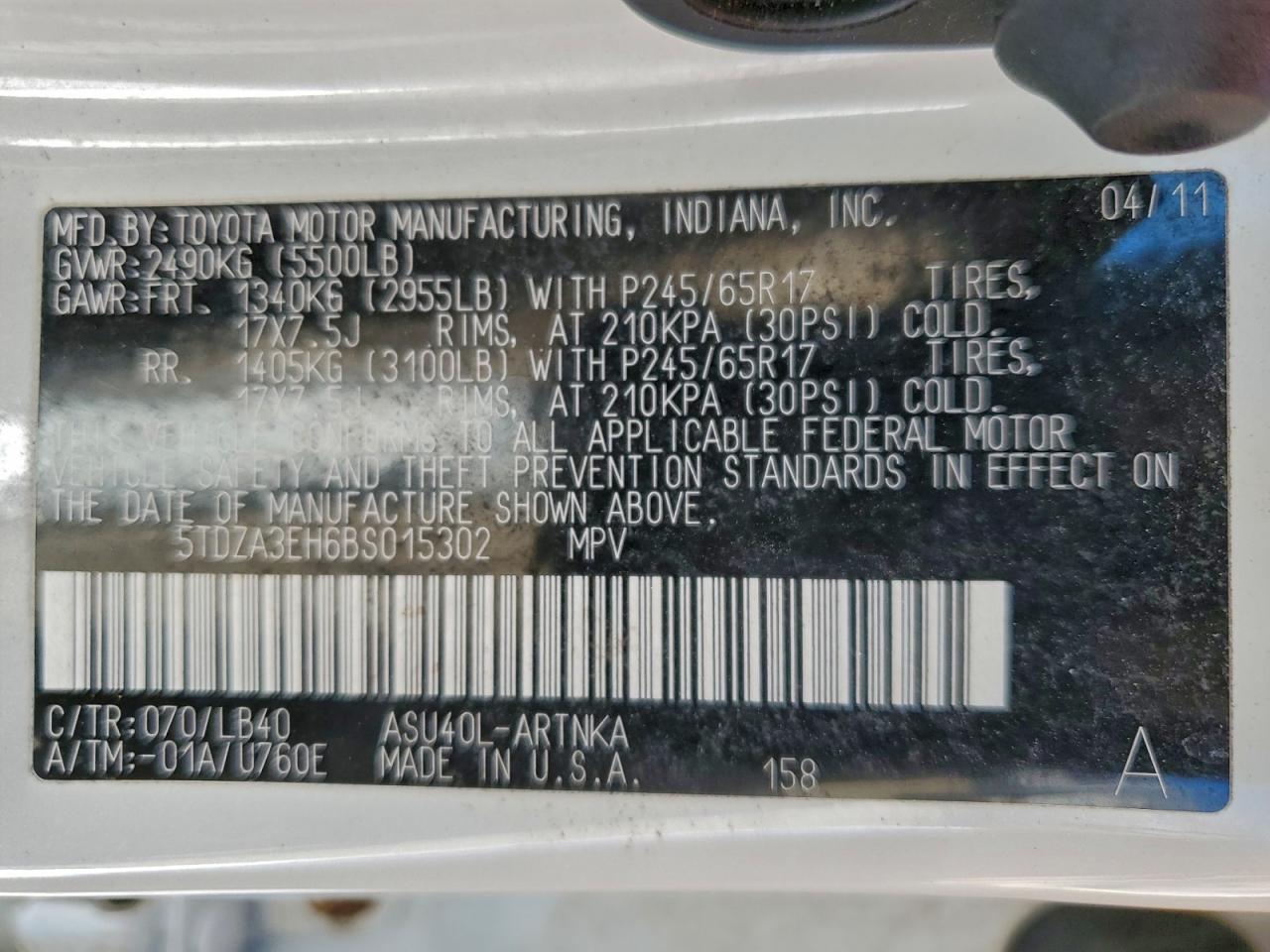 2011 TOYOTA HIGHLANDER BASE photo 25