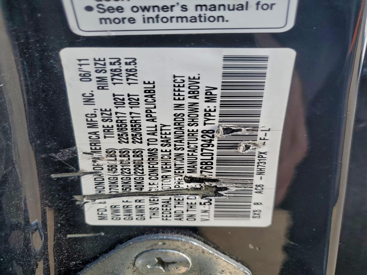 2011 HONDA CR-V EXL photo 13