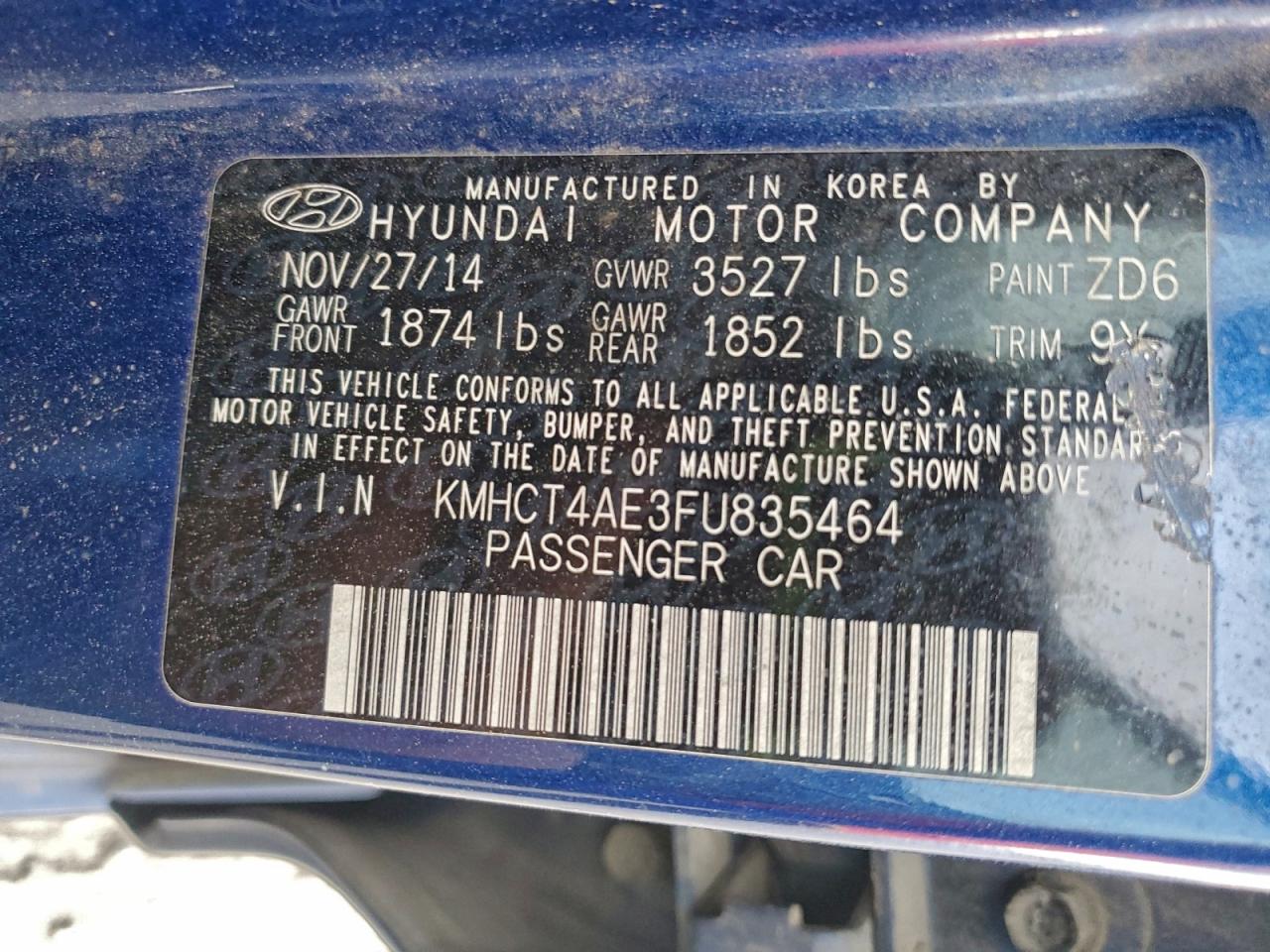 2015 HYUNDAI ACCENT GLS photo 12