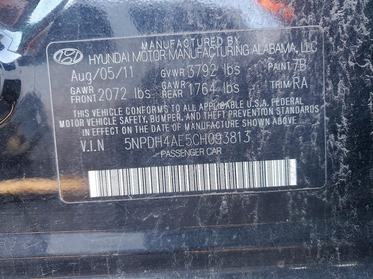 2012 HYUNDAI ELANTRA GLS photo 12