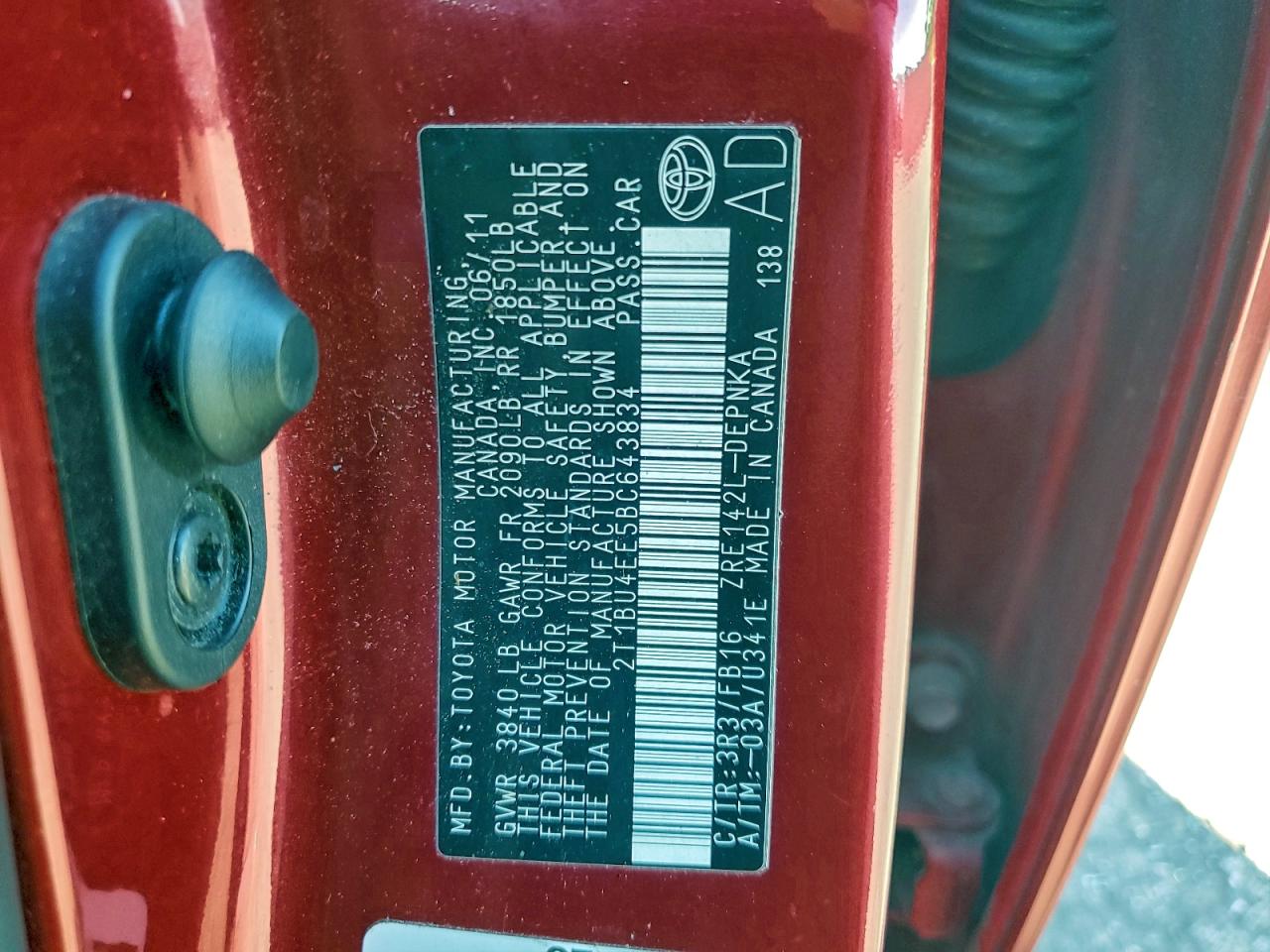 2011 TOYOTA COROLLA BASE photo 23
