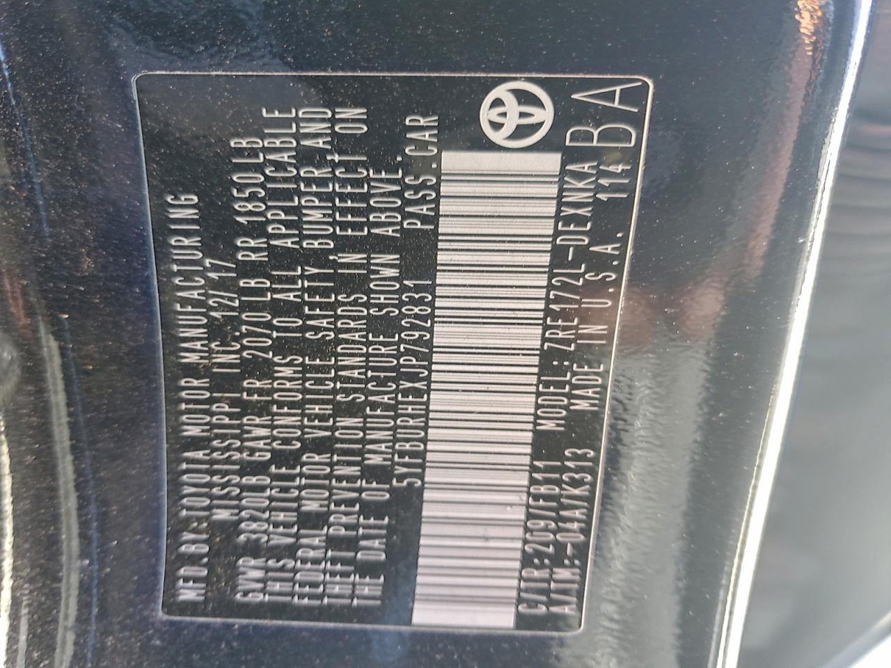 2018 TOYOTA COROLLA L photo 12