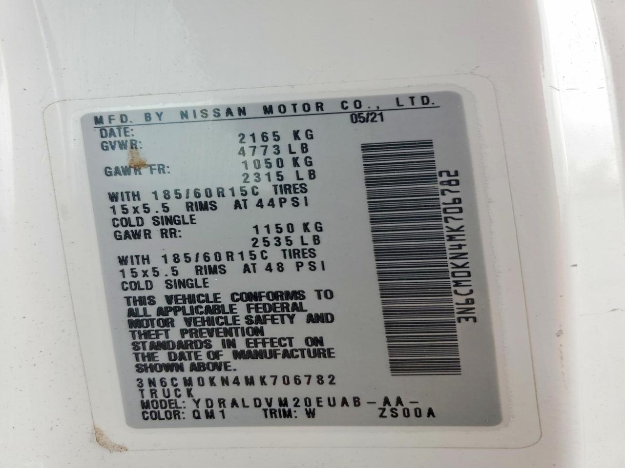 2021 NISSAN NV200 DELIVERY VAN photo 13