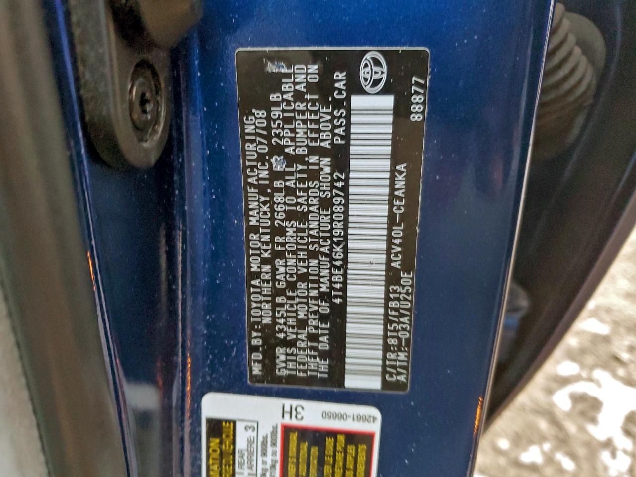 2009 TOYOTA CAMRY BASE photo 12