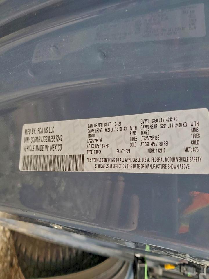 2021 RAM PROMASTER 3500 DELIVERY VAN photo 14