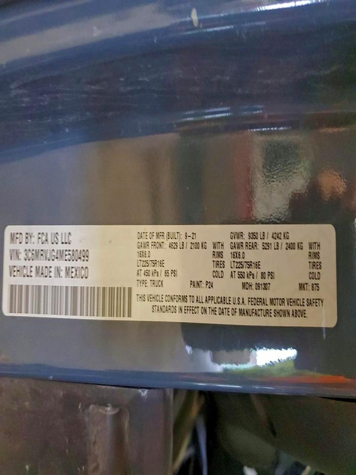2021 RAM PROMASTER 3500 DELIVERY VAN photo 13