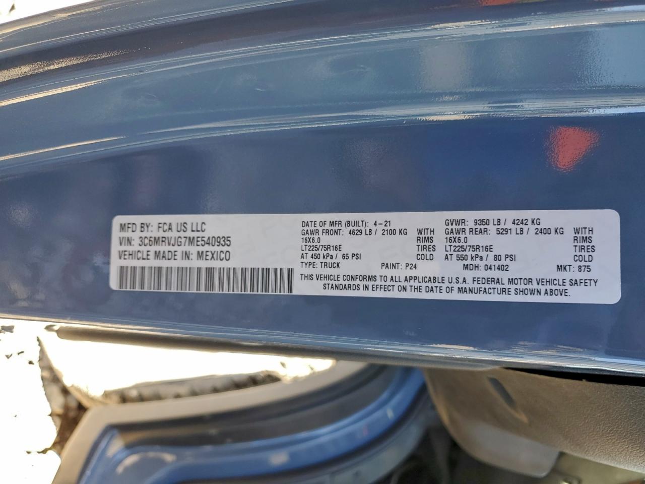 2021 RAM PROMASTER 3500 DELIVERY VAN photo 34