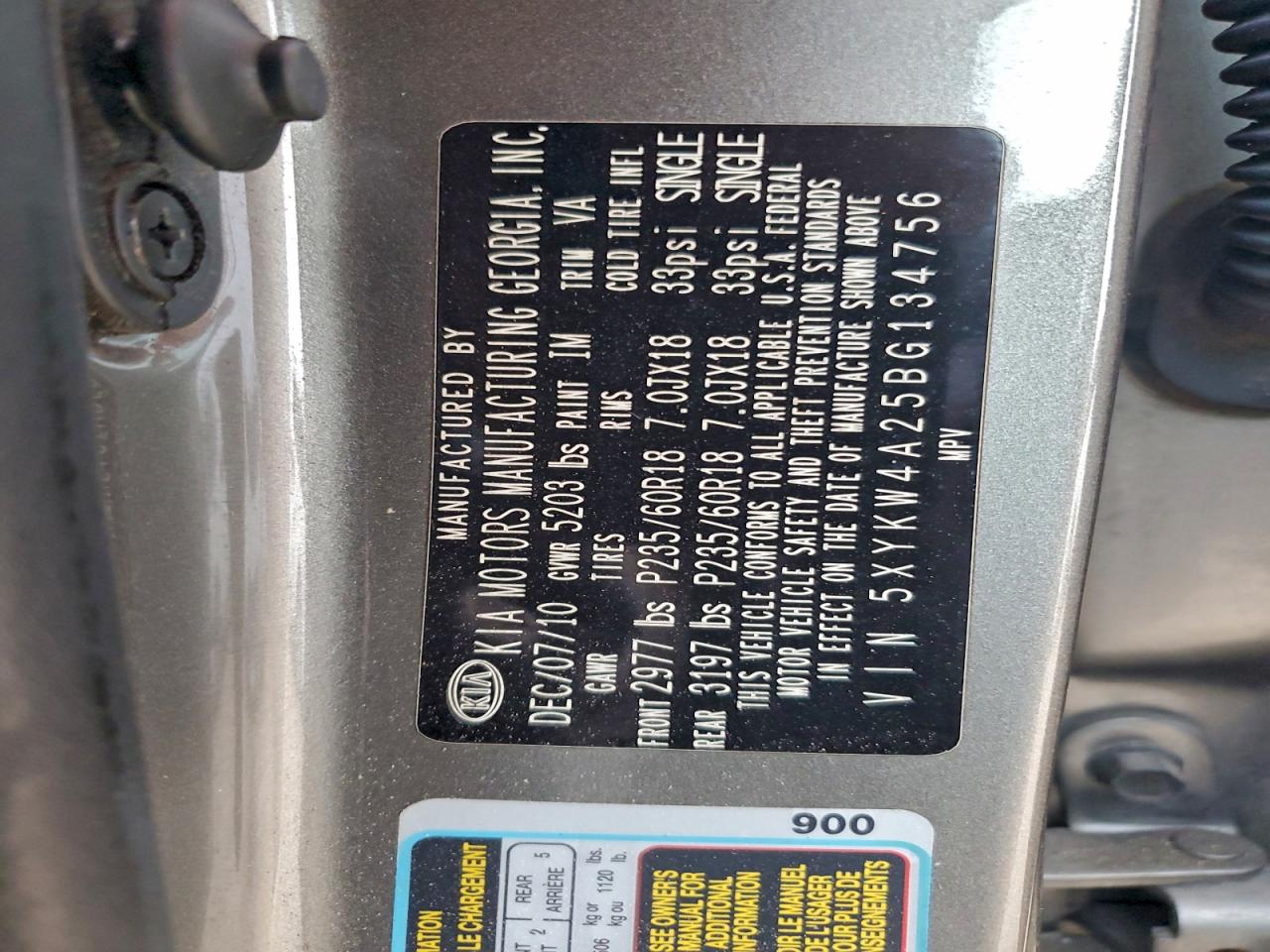 2011 KIA SORENTO SX photo 13
