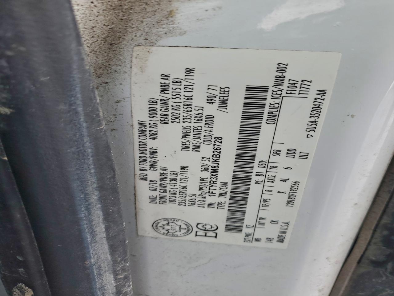2018 FORD TRANSIT T-250 photo 13