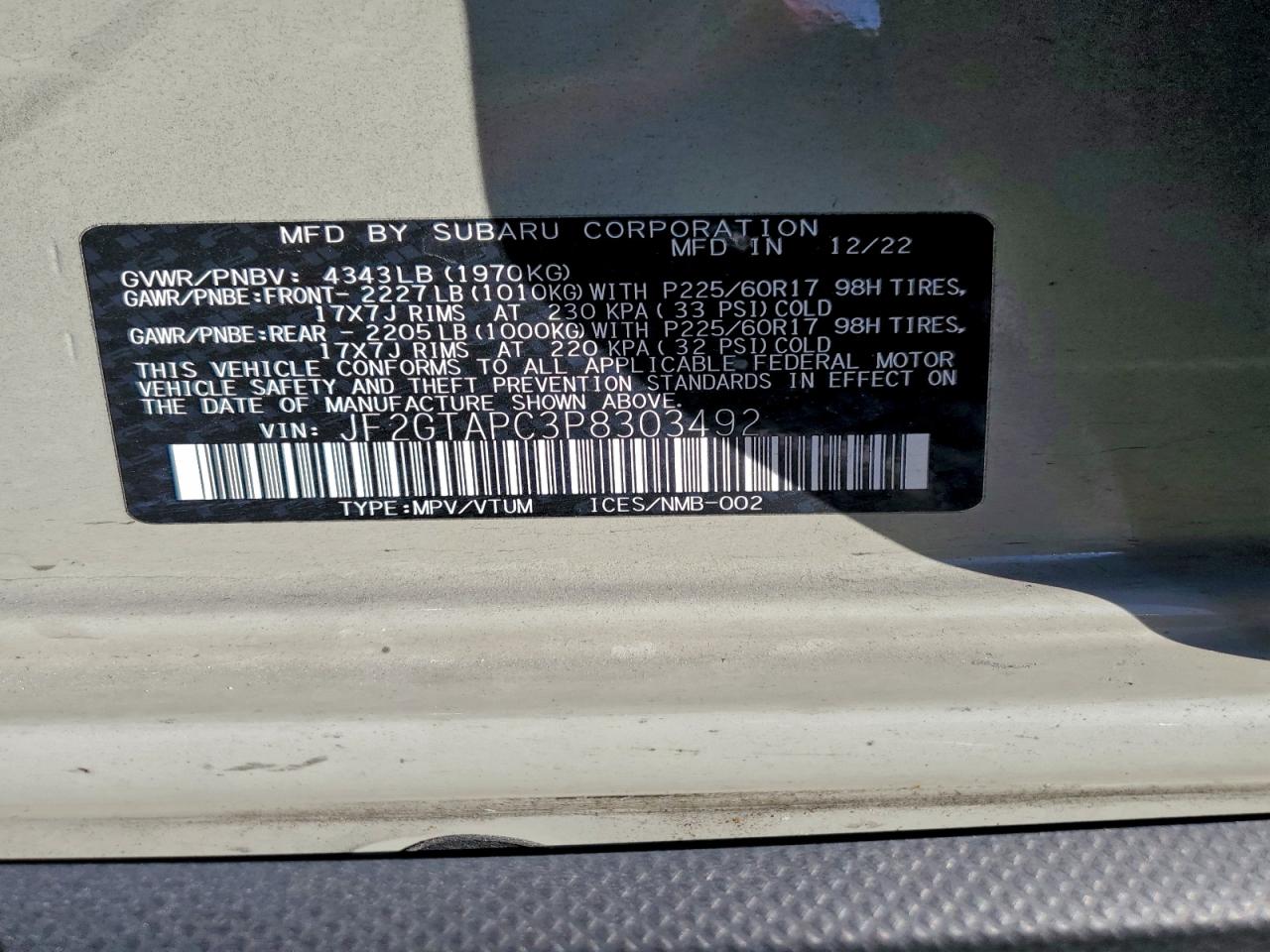 2023 SUBARU CROSSTREK PREMIUM photo 37
