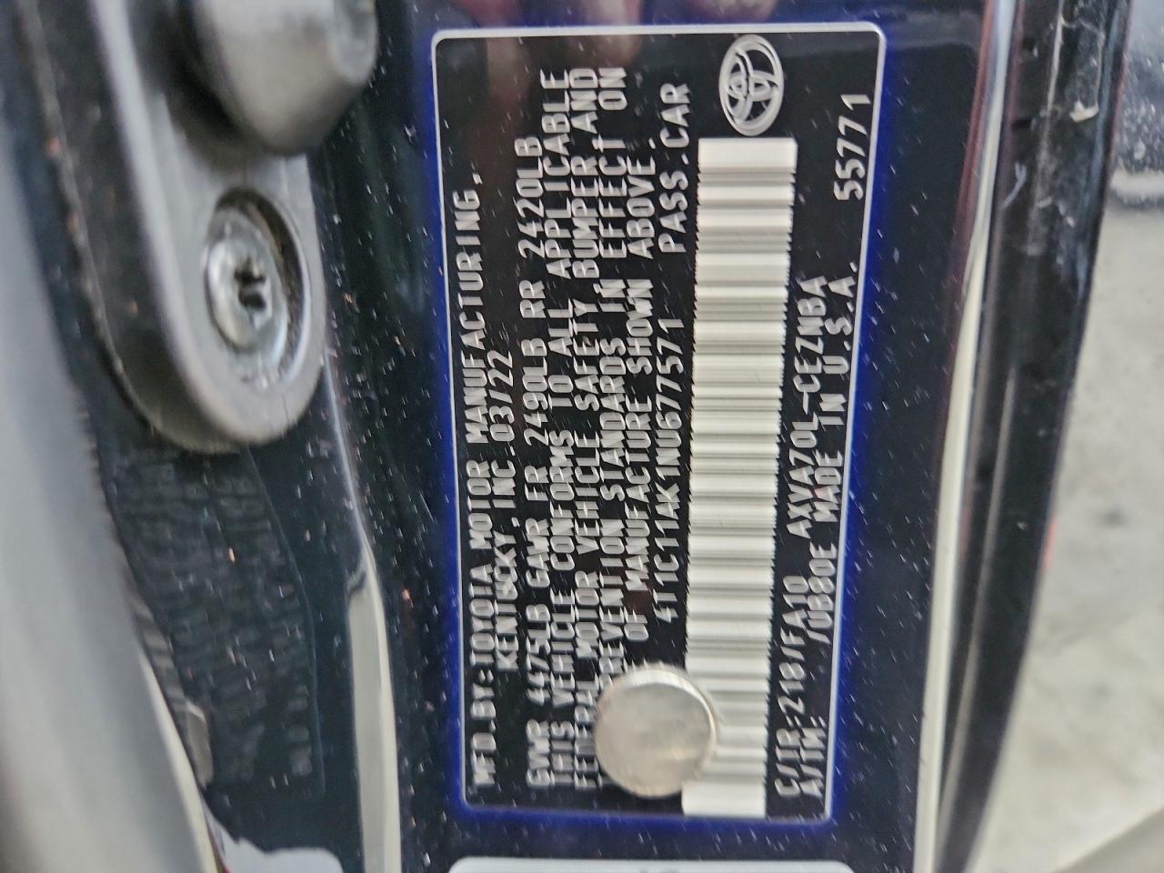 2022 TOYOTA CAMRY LE photo 13
