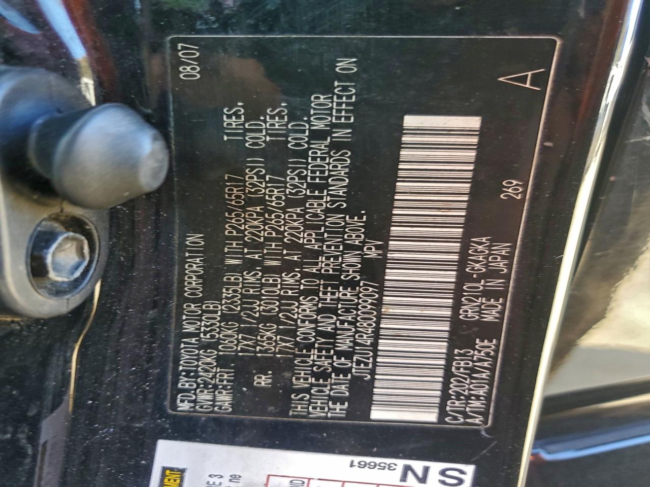 2008 TOYOTA 4RUNNER SR5 photo 12