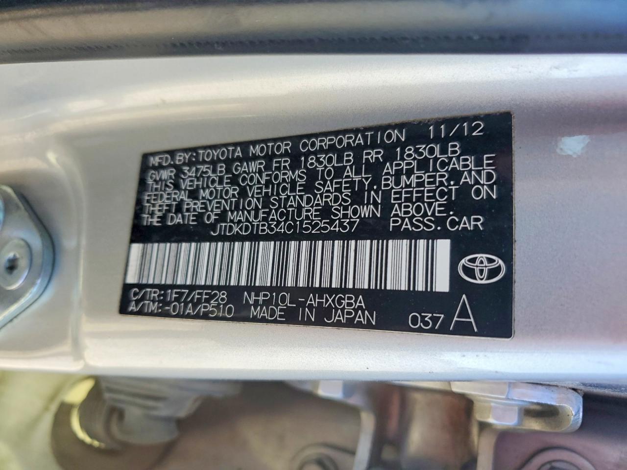 2012 TOYOTA PRIUS C photo 23