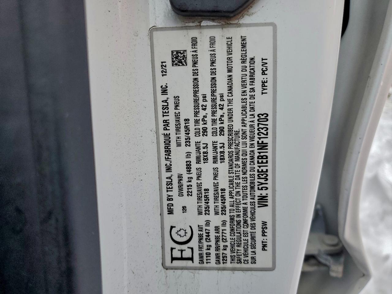 2022 TESLA MODEL 3 photo 25