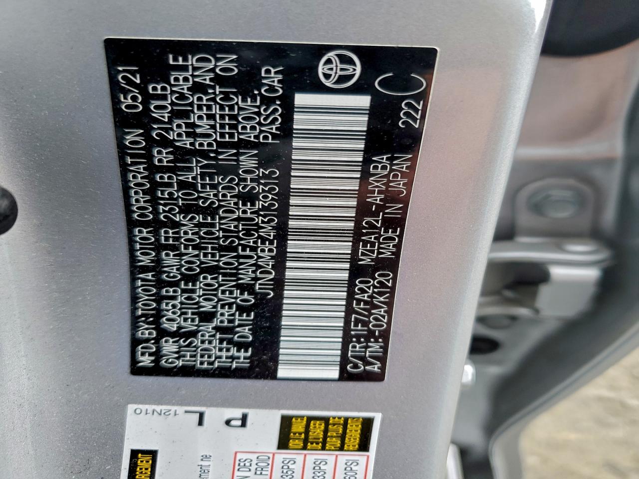 2021 TOYOTA COROLLA SE photo 13