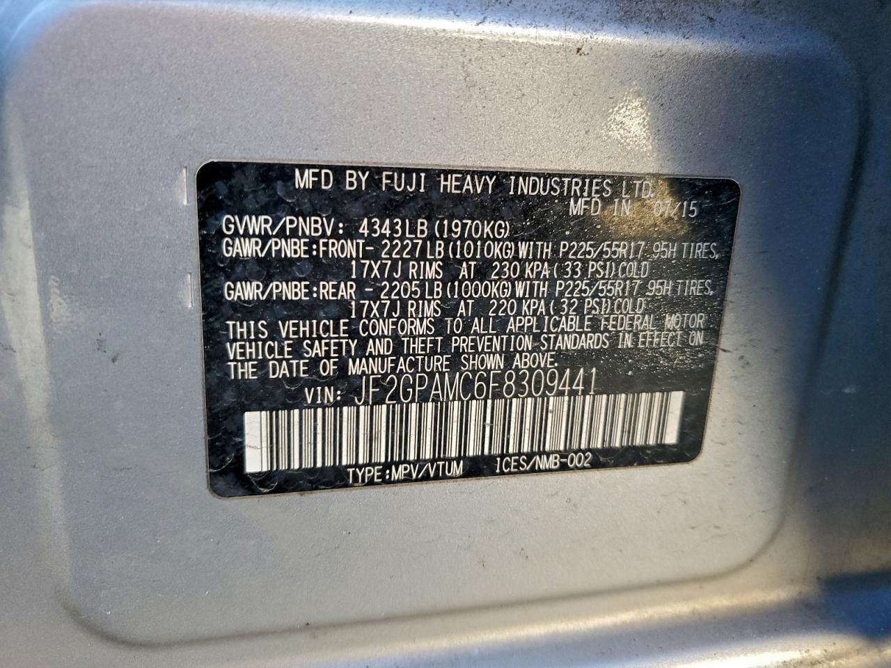 2015 SUBARU XV CROSSTREK 2.0 LIMITED photo 13