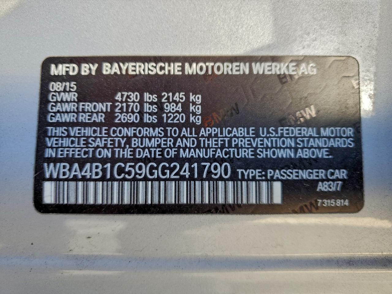 2016 BMW 435 I GRAN COUPE photo 34