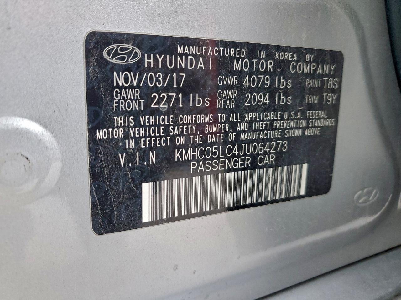 2018 HYUNDAI IONIQ LIMITED photo 13