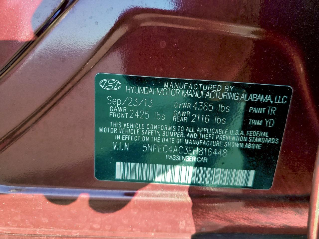 2014 HYUNDAI SONATA SE photo 23