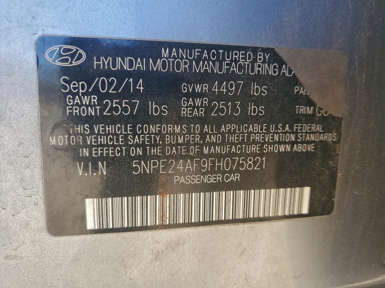 2015 HYUNDAI SONATA SE photo 25