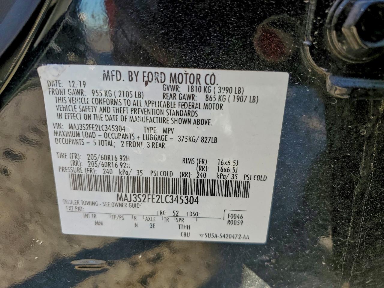 2020 FORD ECOSPORT S photo 53