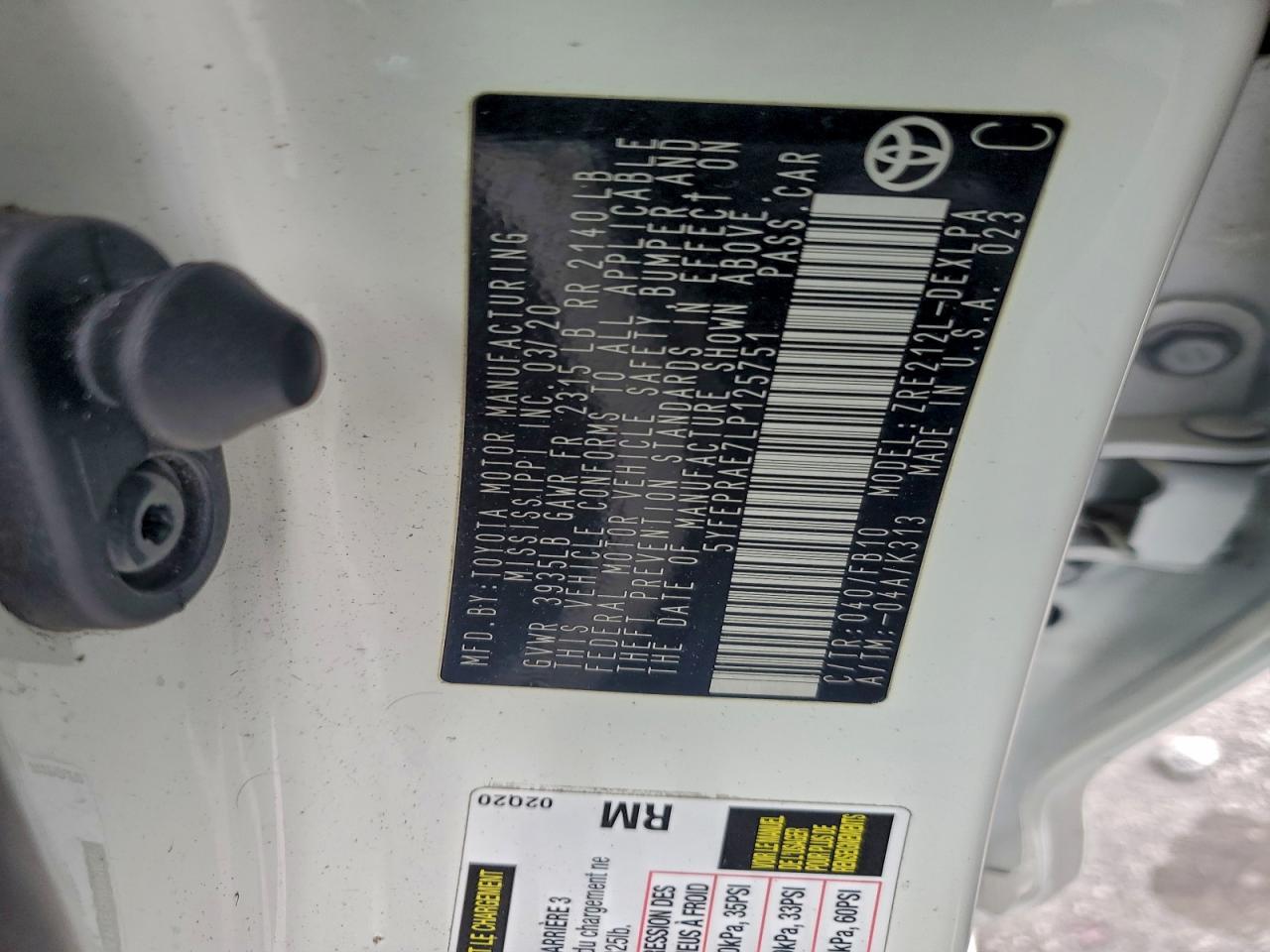 2020 TOYOTA COROLLA LE photo 45