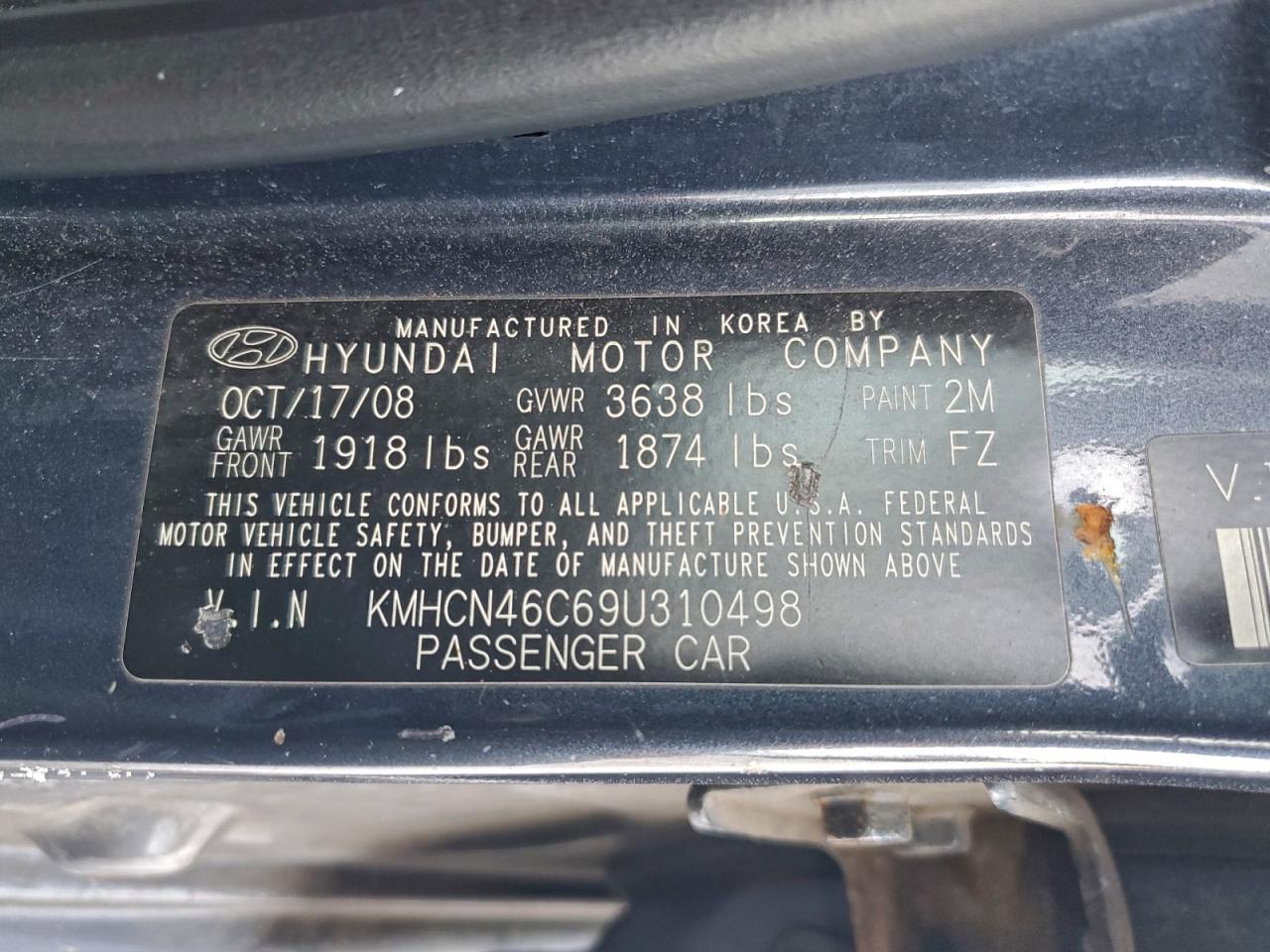 2009 HYUNDAI ACCENT GLS photo 13