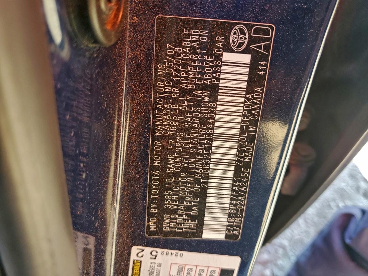 2007 TOYOTA COROLLA CE photo 34