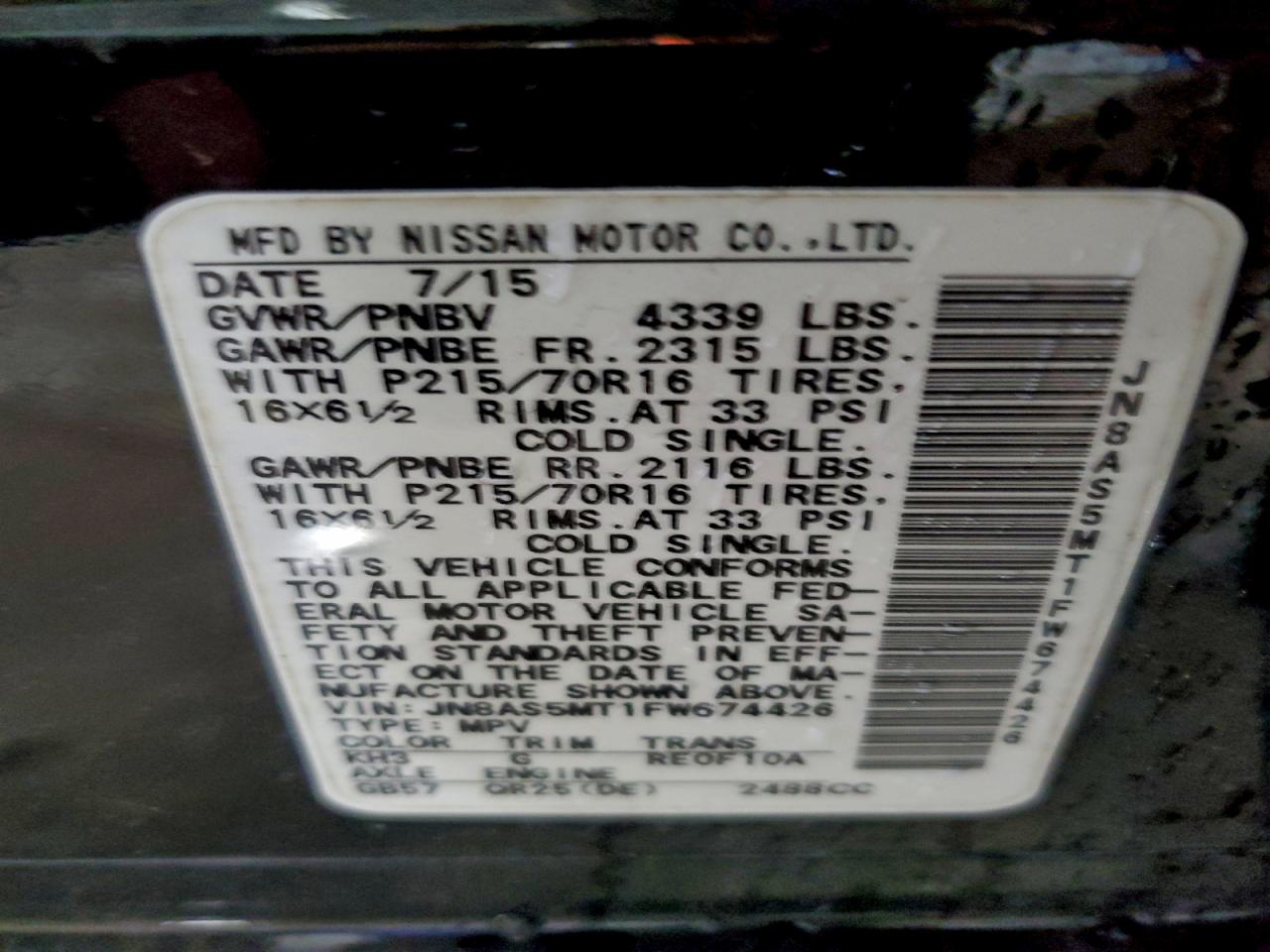 2015 NISSAN ROGUE SELECT S photo 23