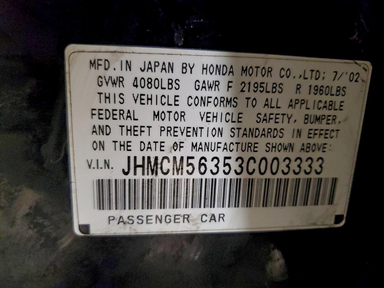2003 HONDA ACCORD LX photo 34
