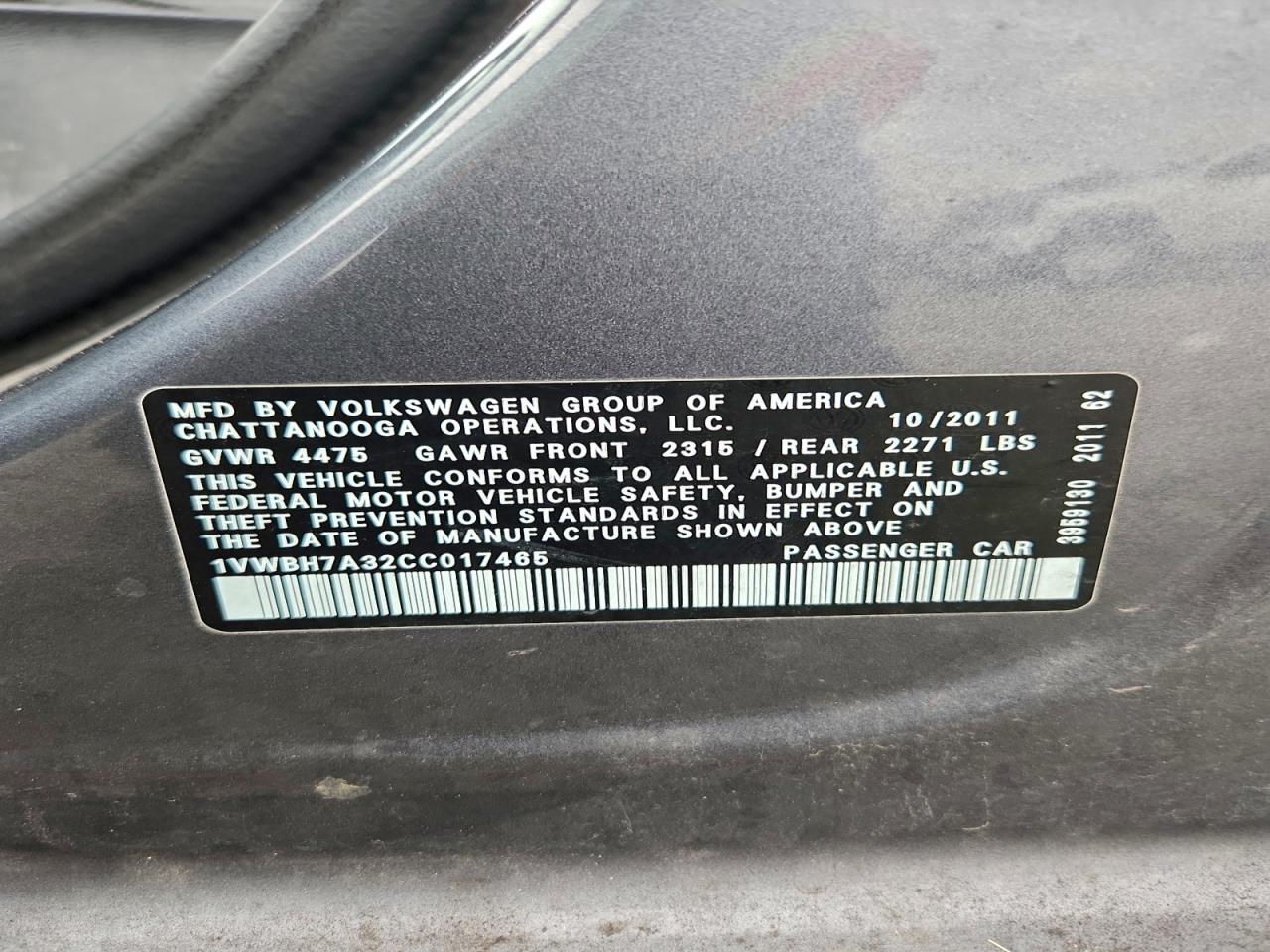 2012 VOLKSWAGEN PASSAT SE photo 34