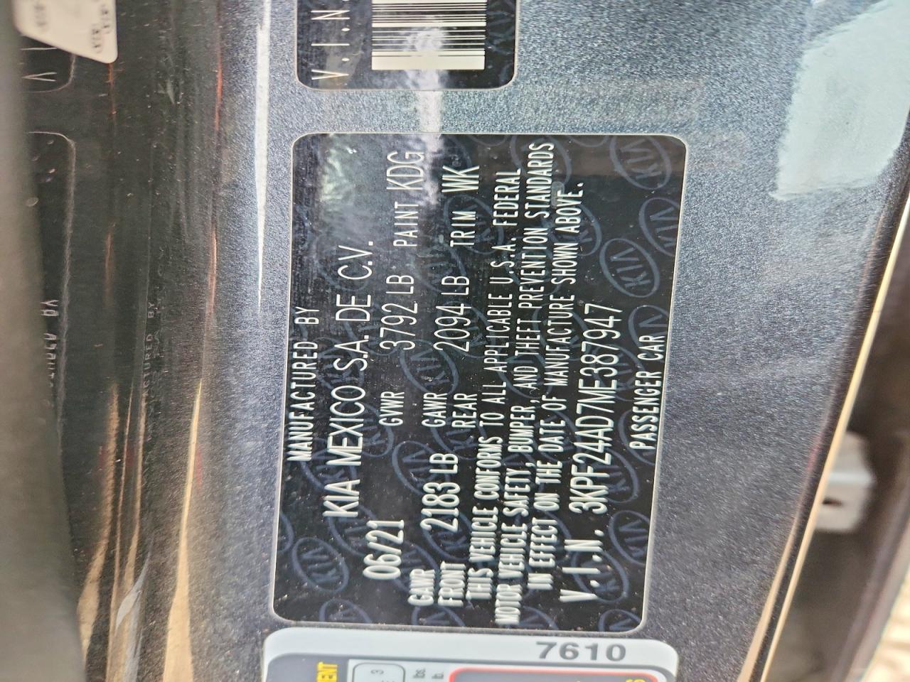 2021 KIA FORTE FE photo 23