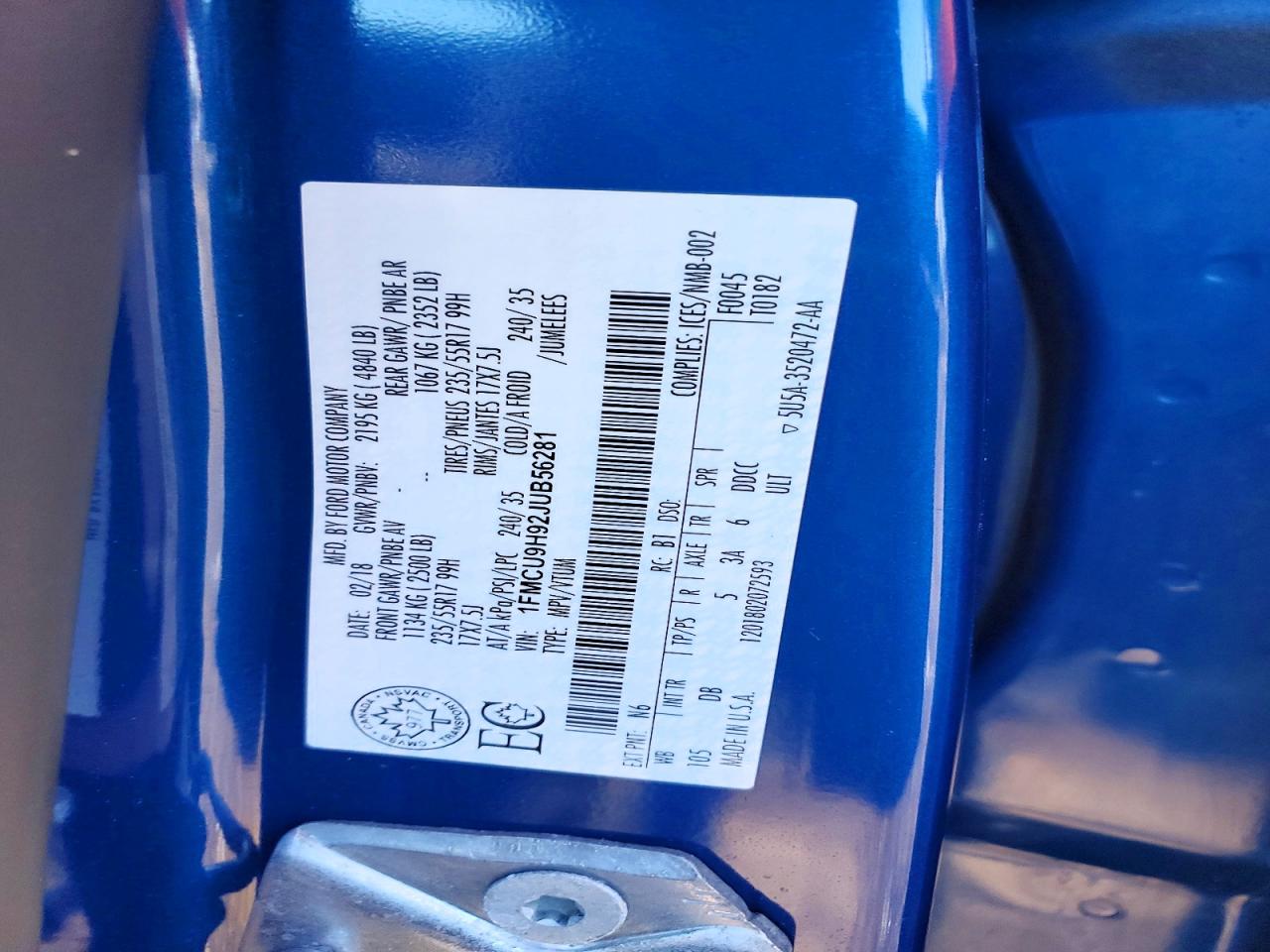 2018 FORD ESCAPE SEL photo 25