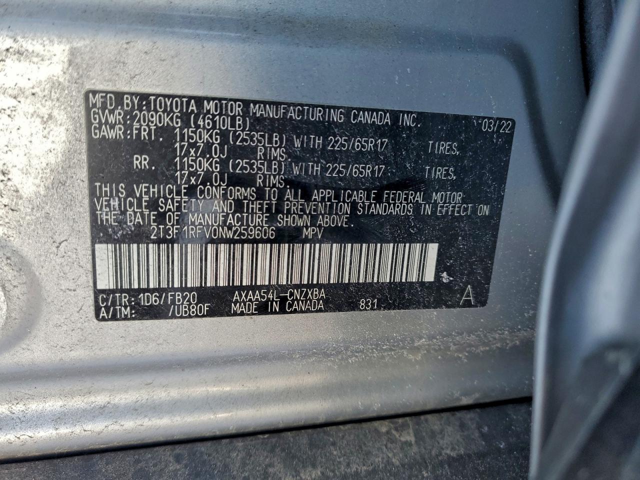 2022 TOYOTA RAV4 LE photo 13
