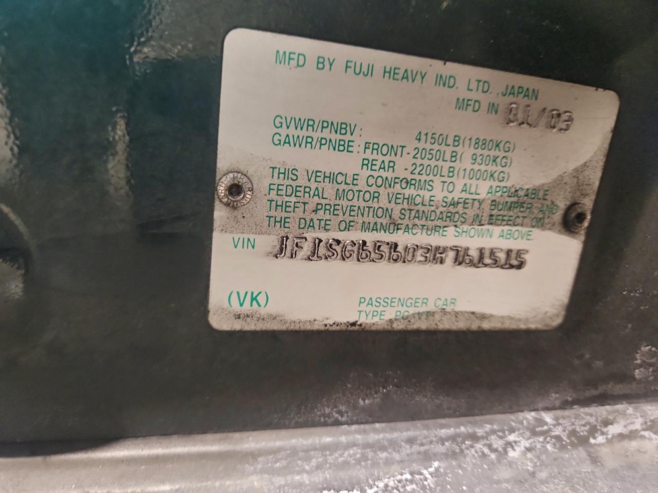 2003 SUBARU FORESTER 2.5XS photo 23