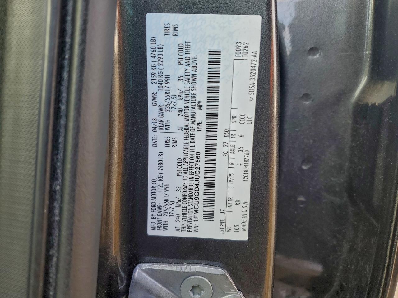 2018 FORD ESCAPE SE photo 37
