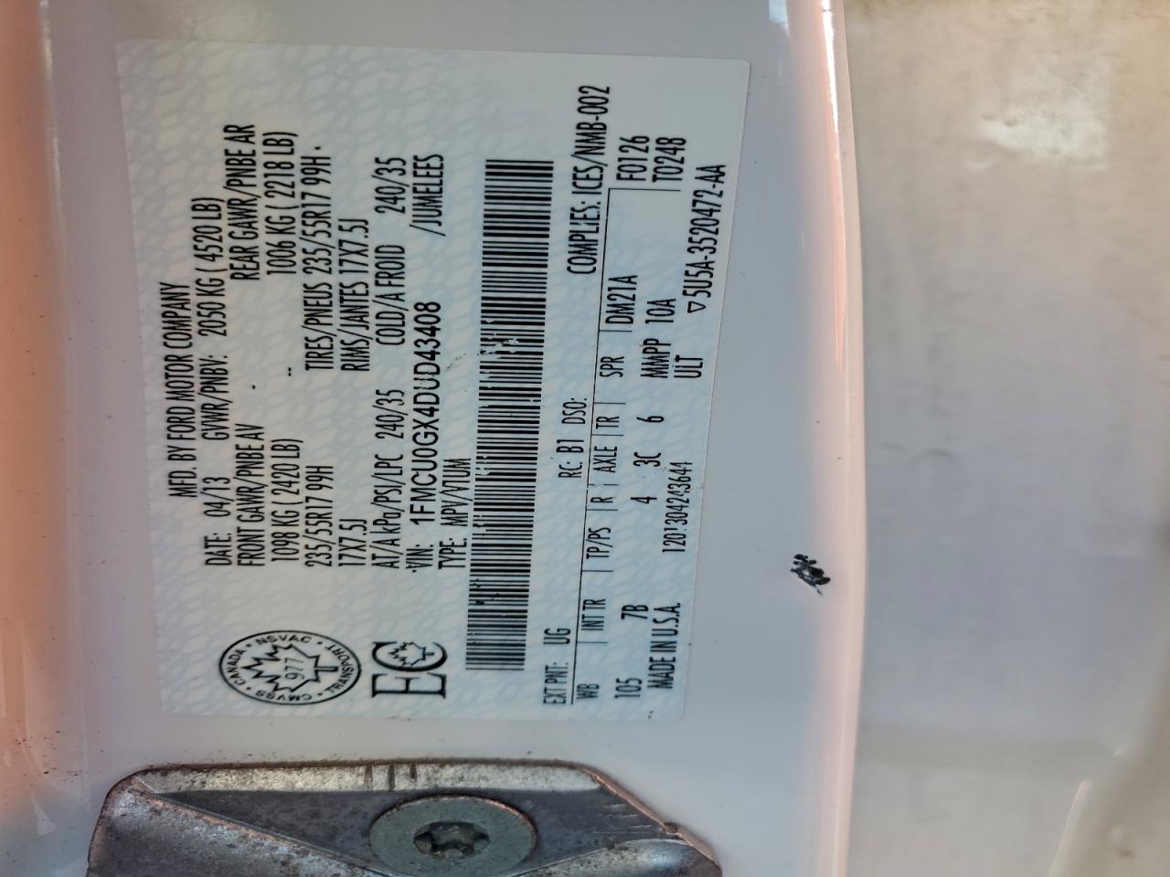 2013 FORD ESCAPE SE photo 13