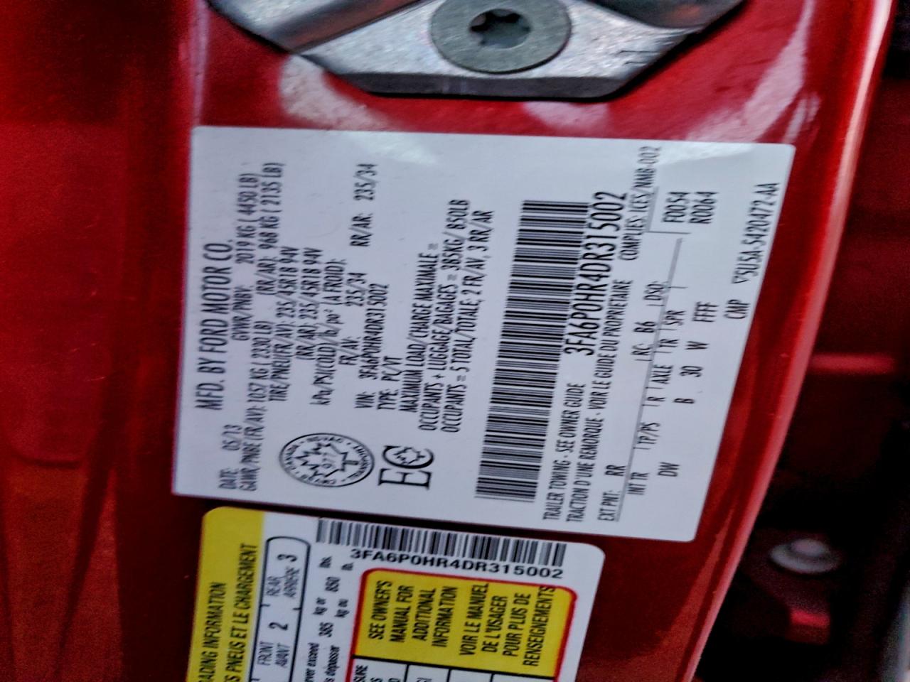 2013 FORD FUSION SE photo 13